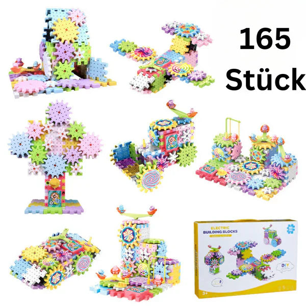 Mechanical Gear Building Blocks for Kids ⎜ Electric STEM Toy for Creative Play and Early Education Fun