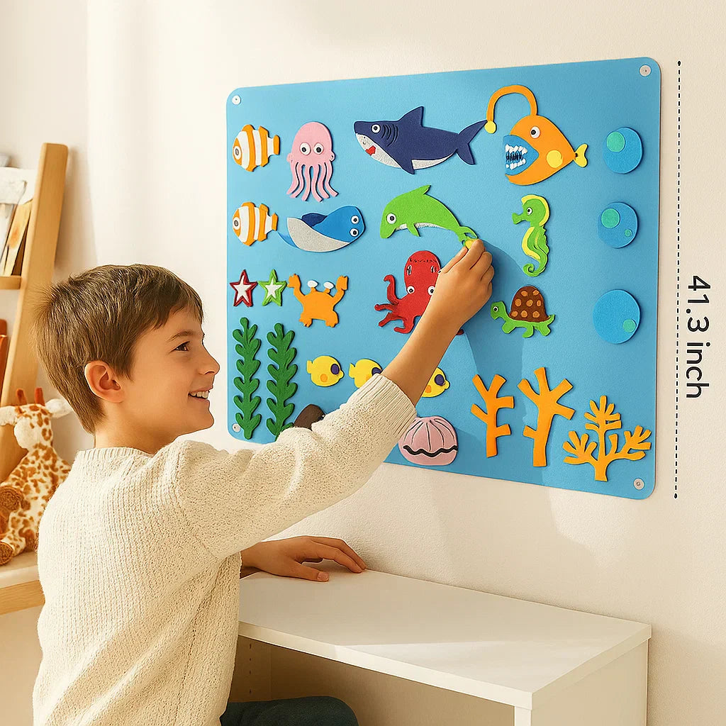 Felt Story Board for Kids ⎜ Educational DIY Set for Learning Animals, Imagination and Storytelling Fun