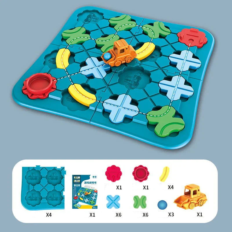Maze Puzzle Game for Kids ⎜ Educational Road Track Toy with Balls and Car for Logic and Problem-Solving Play